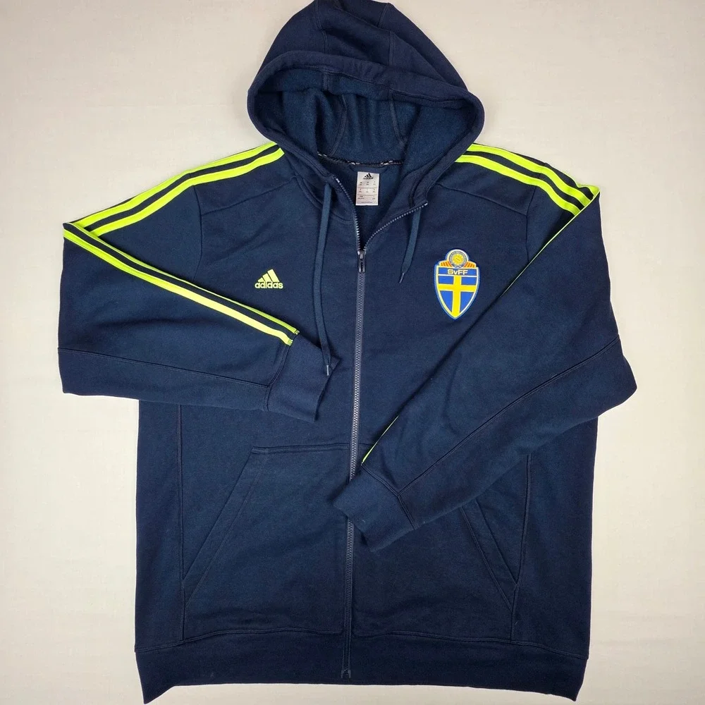 Adidas Sweden SvFF Full Zip Hoodie Mens 2XL Football Sweatshirt World Cup
